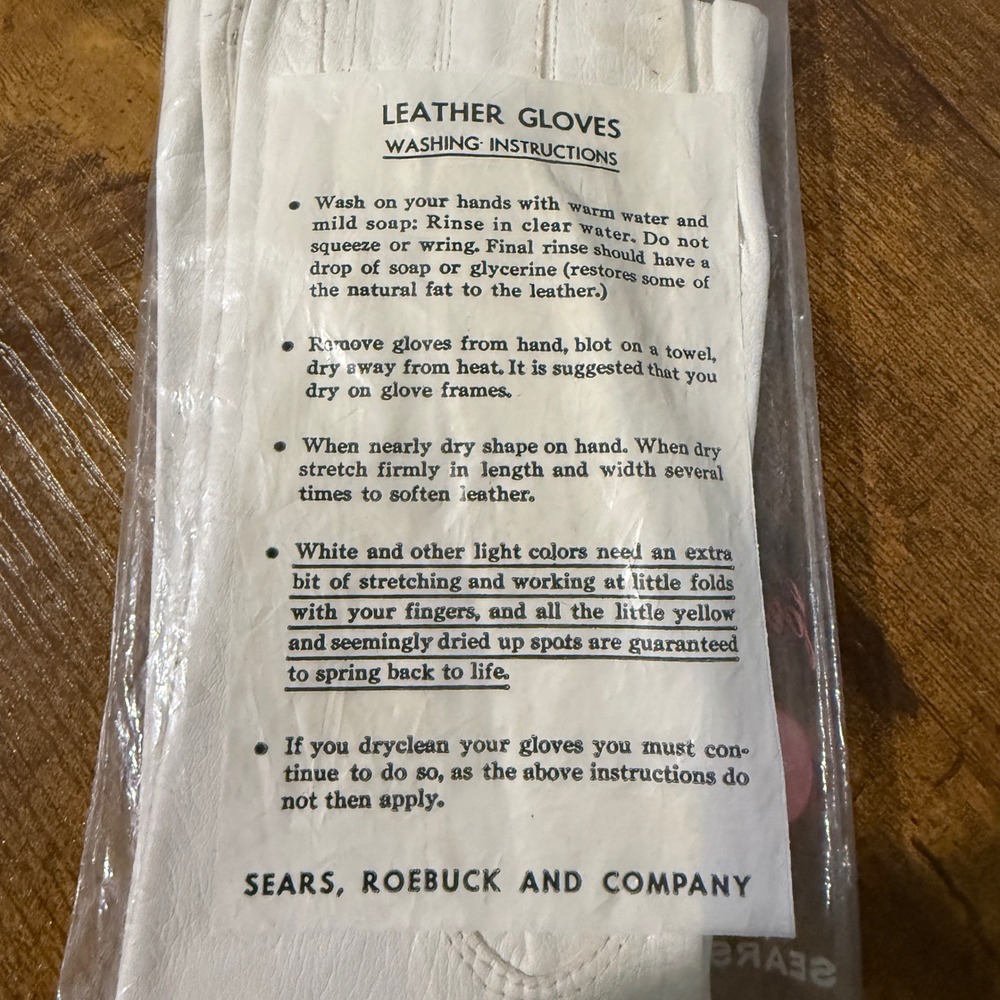 Vtg Sears White Leather Opera Gloves Size 6.5 Long Evening Formal Prop Costume - Picture 10 of 12